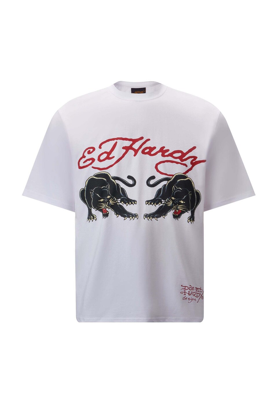 T-shirt 'Double-Panther' ljusgul / röd / svart