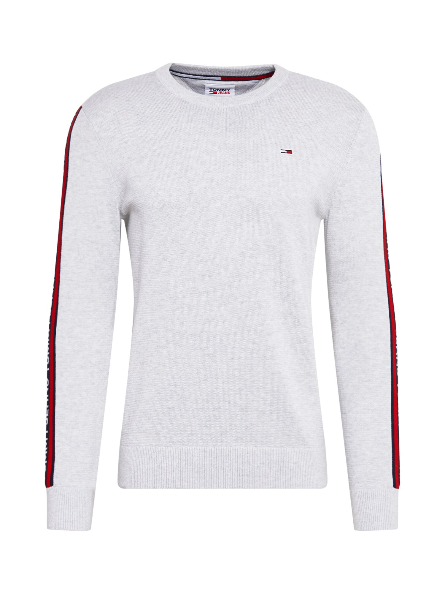 Tommy Jeans Megztinis  tamsiai mėlyna / raudona / šviesiai pilka / balta