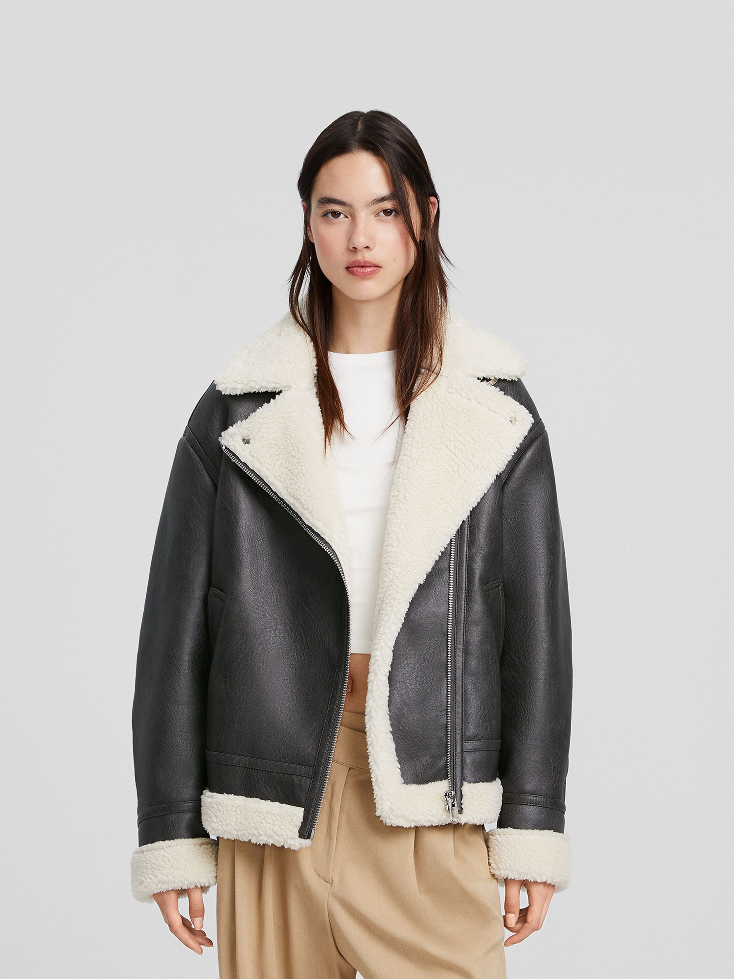 Bershka Téli dzseki  antracit termék 2. képe