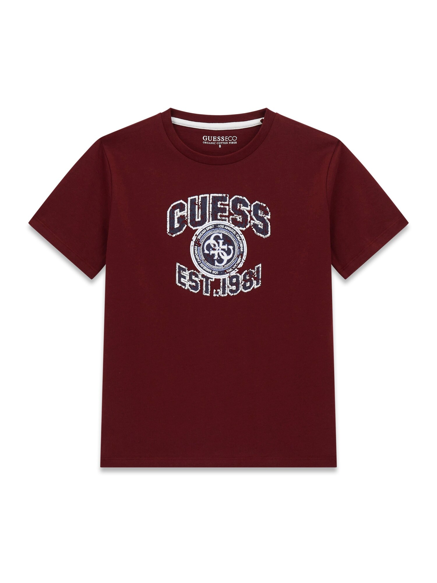 GUESS Tricou  albastru gențiană / albastru deschis / roșu vin / alb