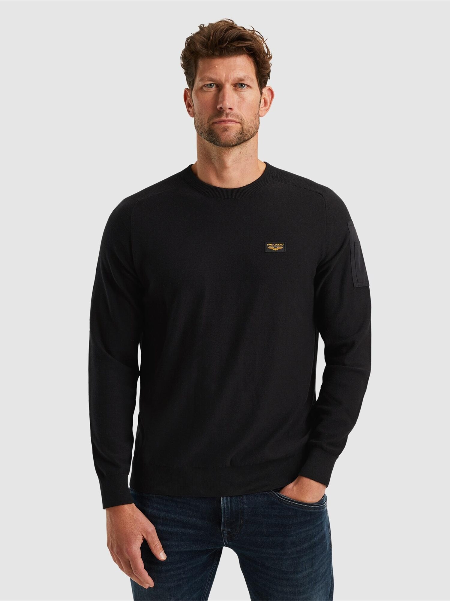 Pme Legend Trui 'Pullover In Cotton/modal' Zwart