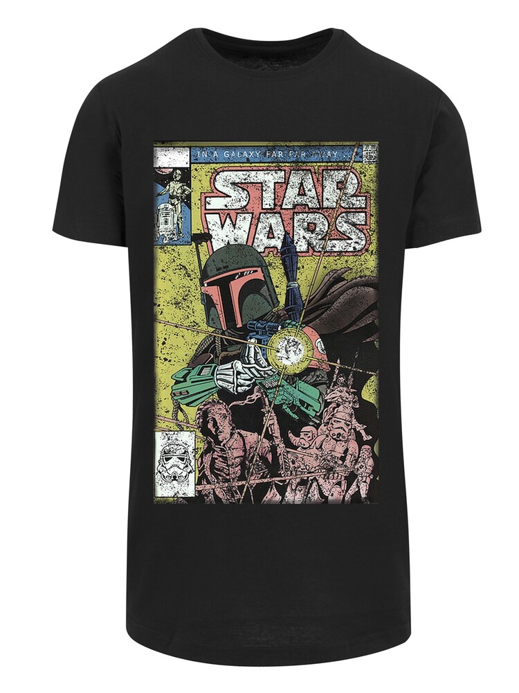 F4NT4STIC T-Shirt 'Star Wars Boba Fett Comic' Herren Größe XS schilf / altrosa / schwarz / offwhite