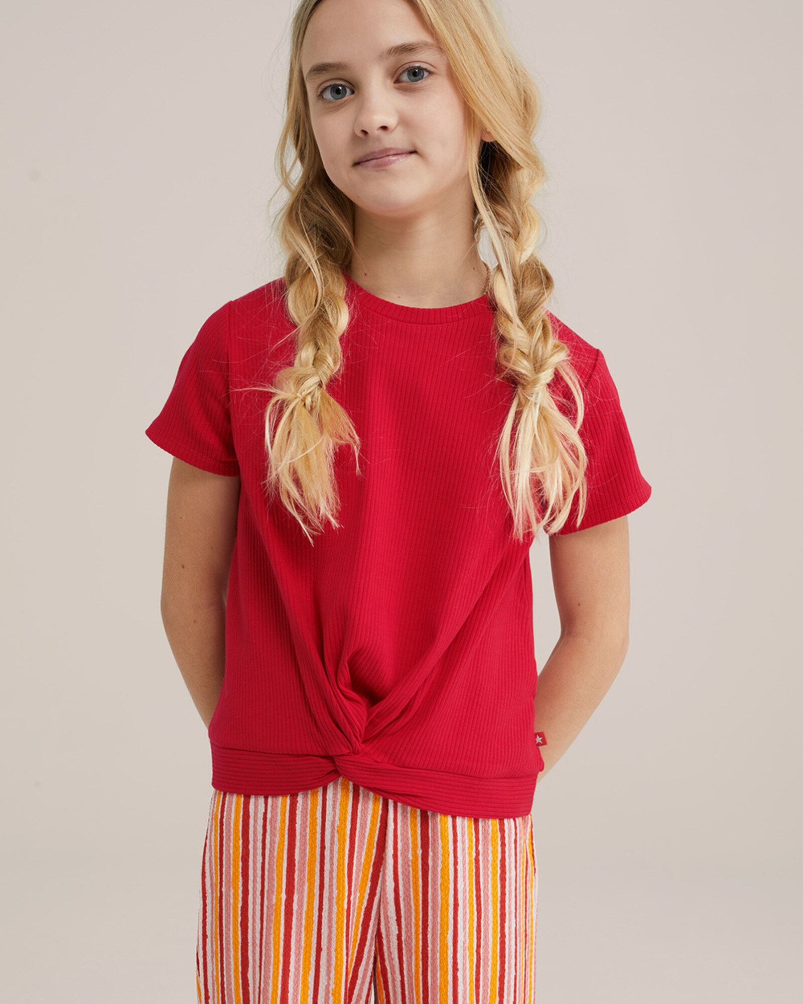WE Fashion Póló  tűzpiros termék 2. képe