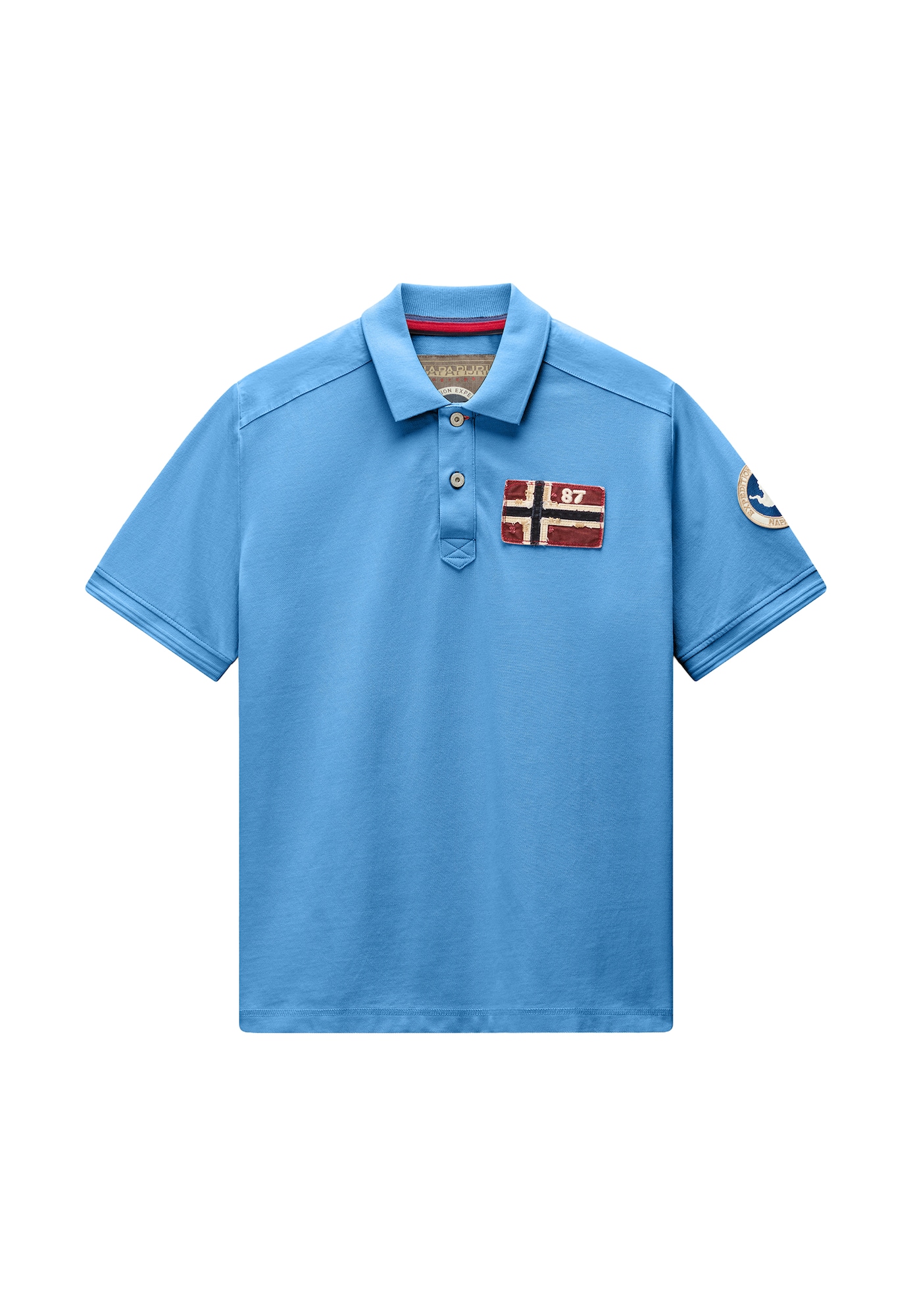 NAPAPIJRI Tricou E-ARCHIVE bej deschis / azur / roșu cireș
