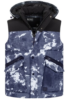 INDICODE JEANS Bodywarmer ‘ Simmons ‘ Blauw / Donkergrijs / Wit