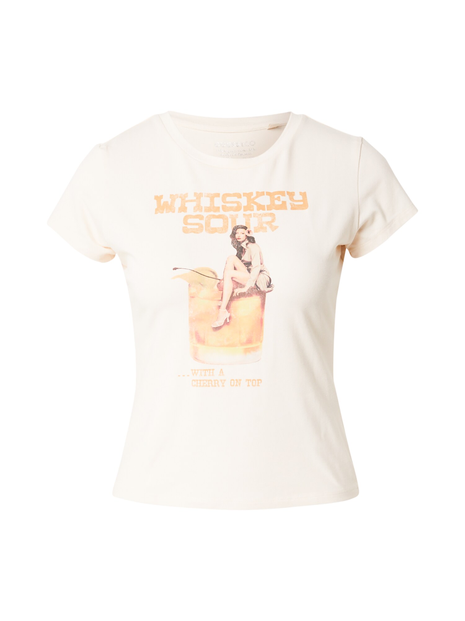 GUESS Tricou VINTAGE GIRL  bej / fildeş / maro închis / portocaliu