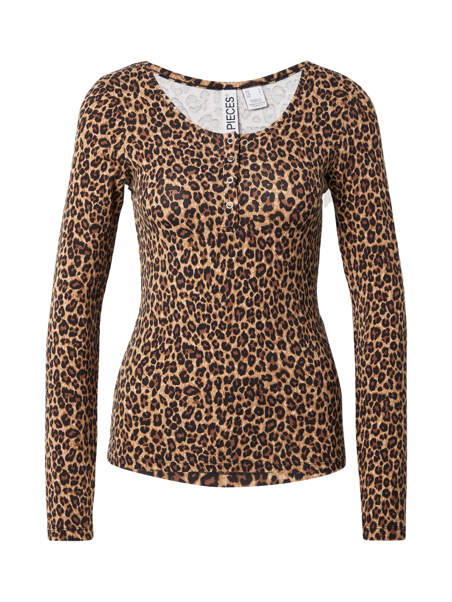 PIECES Tricou PCKITTY  crem / maro cămilă / maro coniac / negru