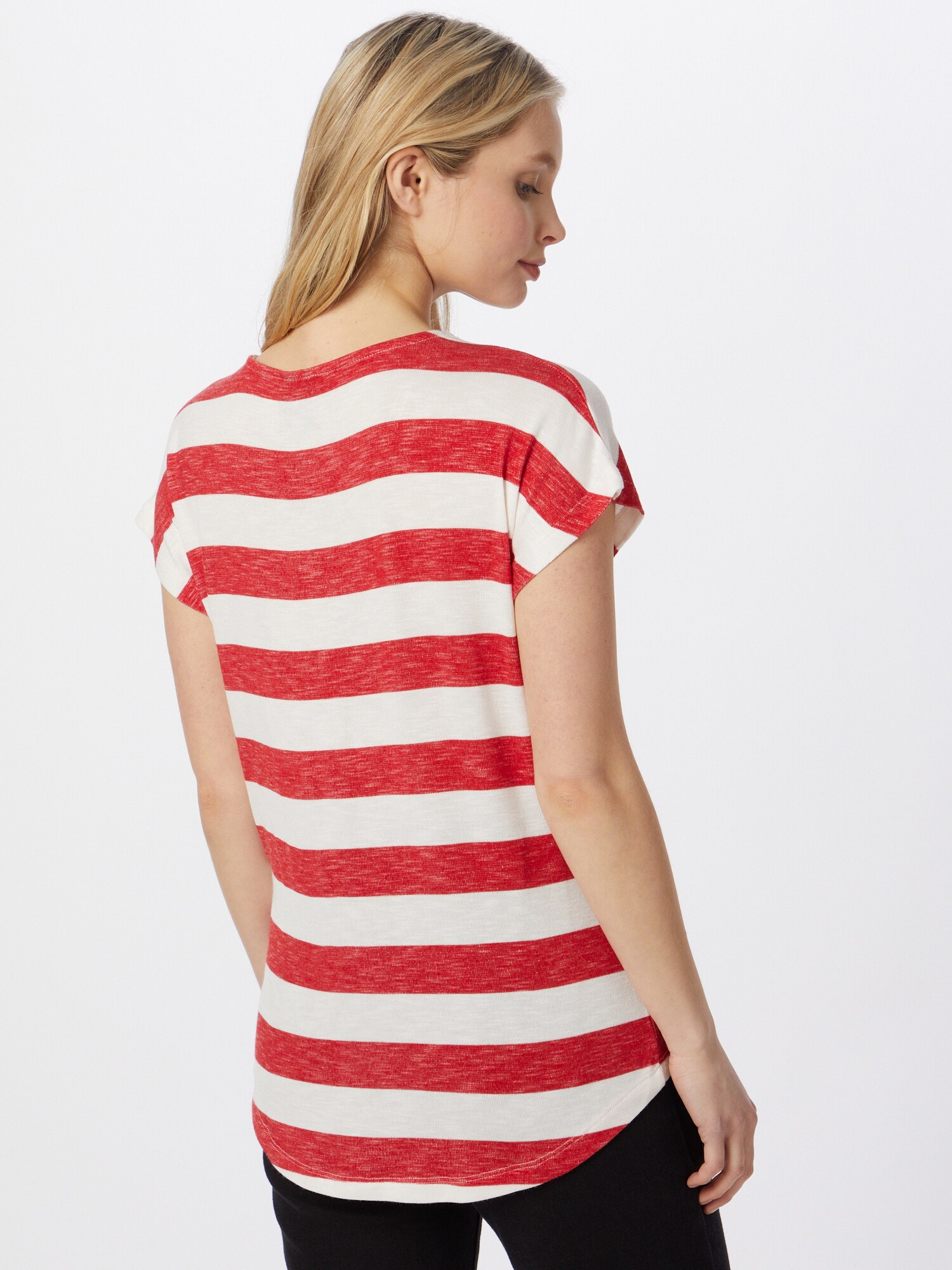 VERO MODA Tričko červená melírovaná / biela (obrázok 3)
