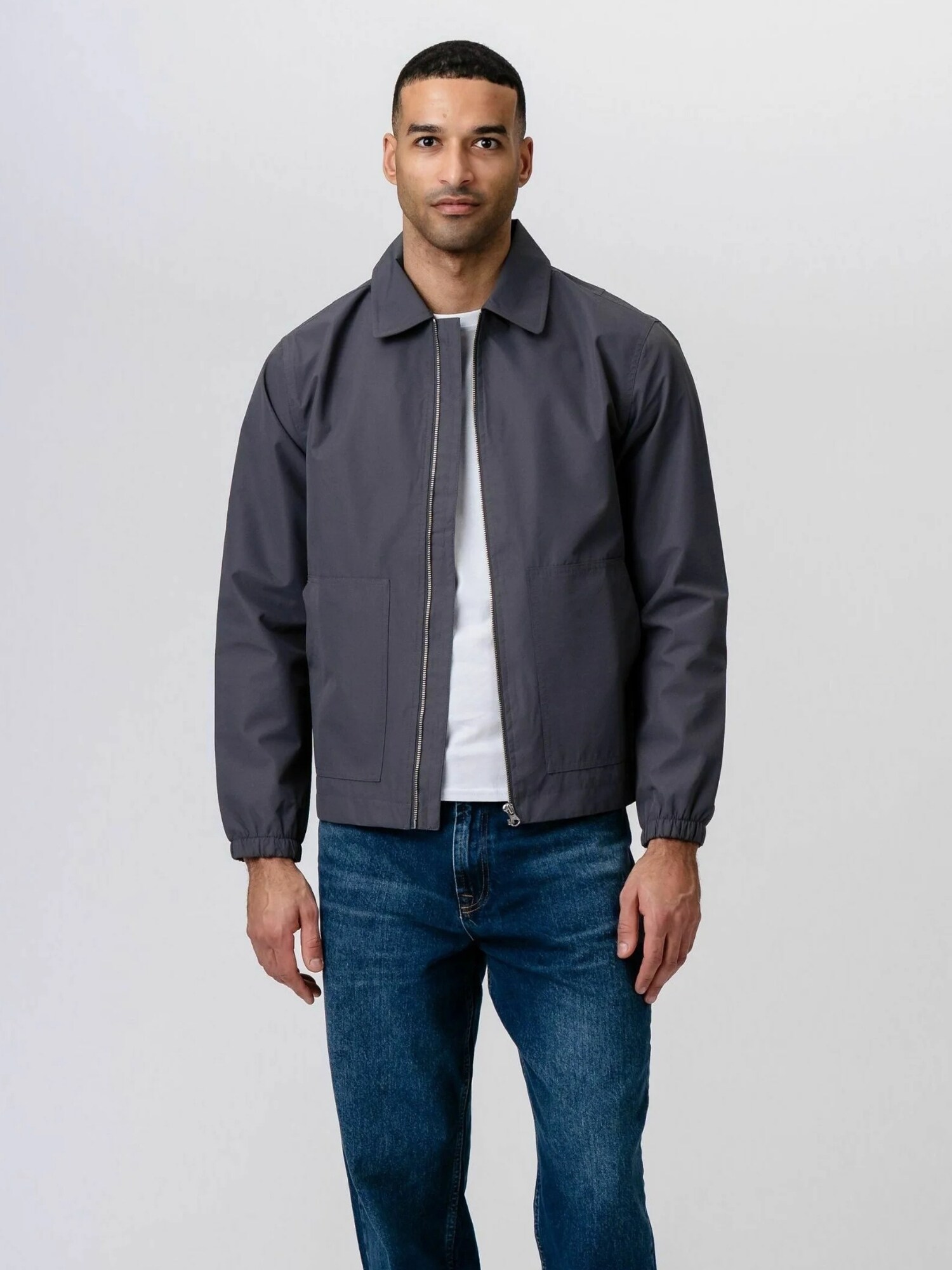 TEESHOPPEN Geacă de primăvară-toamnă ' Short Zip '  gri