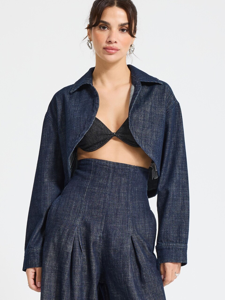 Väst 'Cropped Denim Jacket'