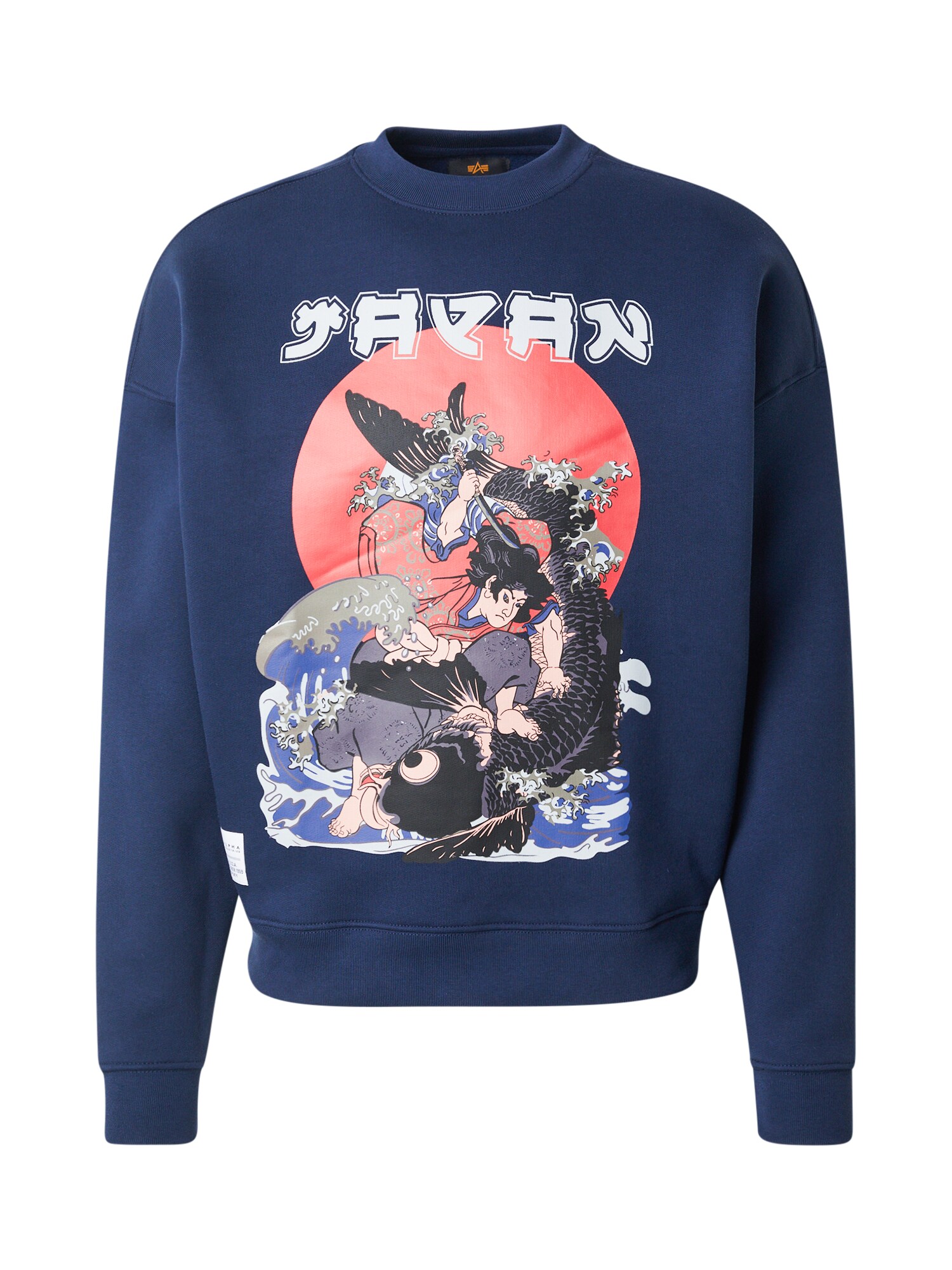 ALPHA INDUSTRIES Bluză de molton 'Japan Warrior'  bleumarin / gri / roșu / negru