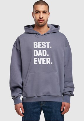 Merchcode Sweatshirt ‘Fathers Day – Best Dad Ever’ Smoky blue / Wit