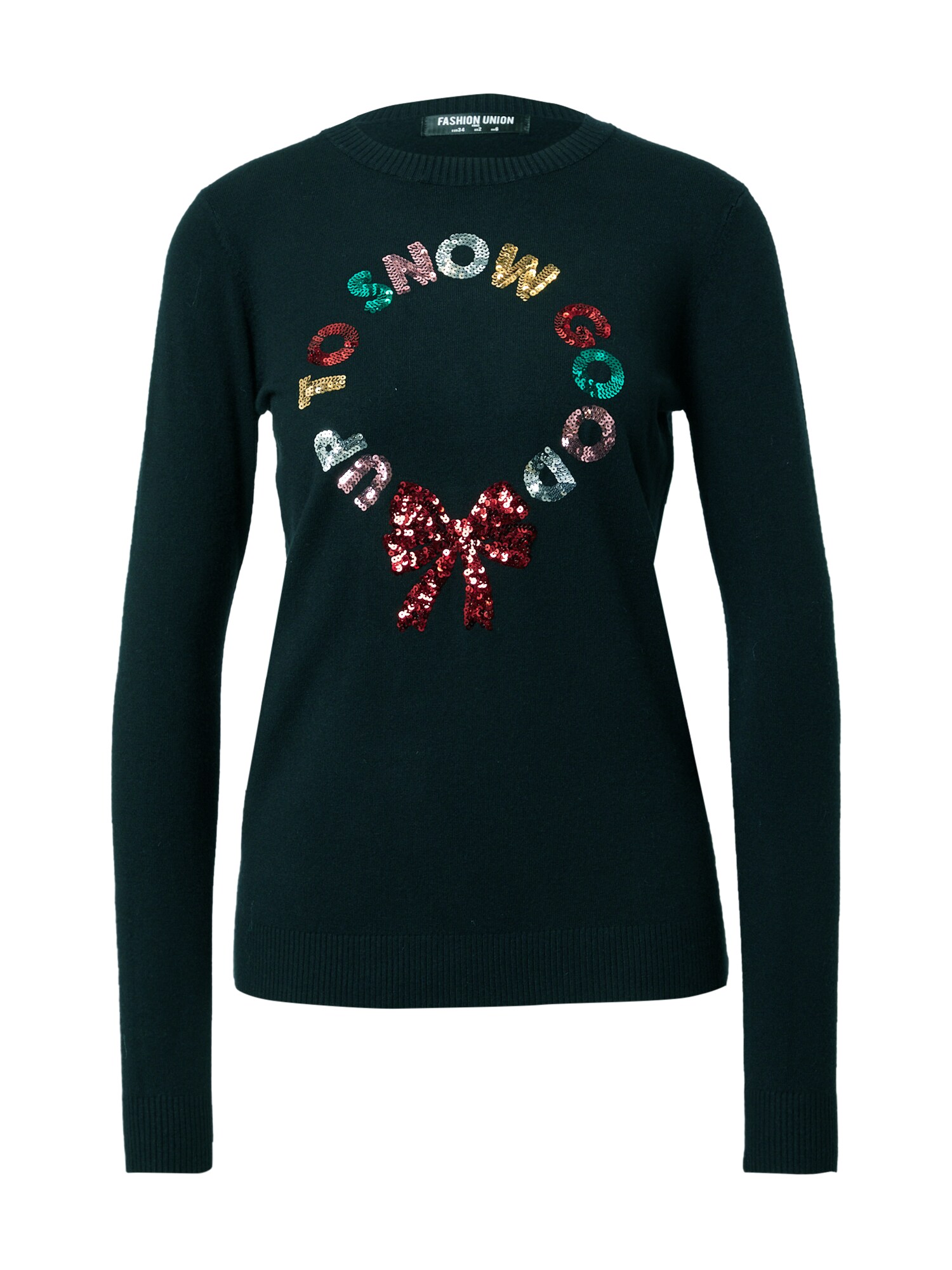 Fashion Union Megztinis 'CHRISTMAS WREATH'  juoda / mišrios spalvos