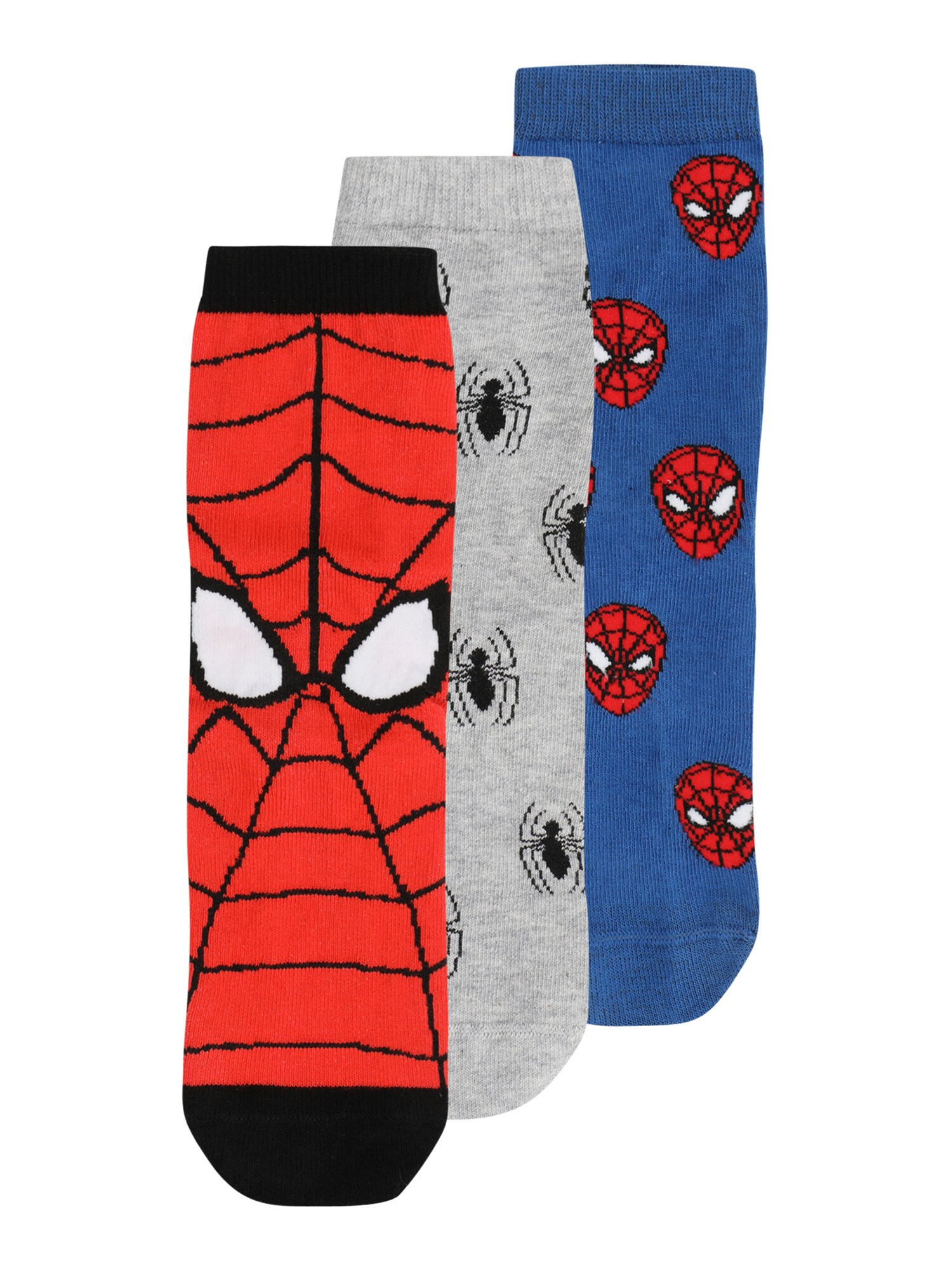 Lindex Zokni 'Spiderman'  királykék / szürke melír / rikító piros / fekete akciós termékkép 1