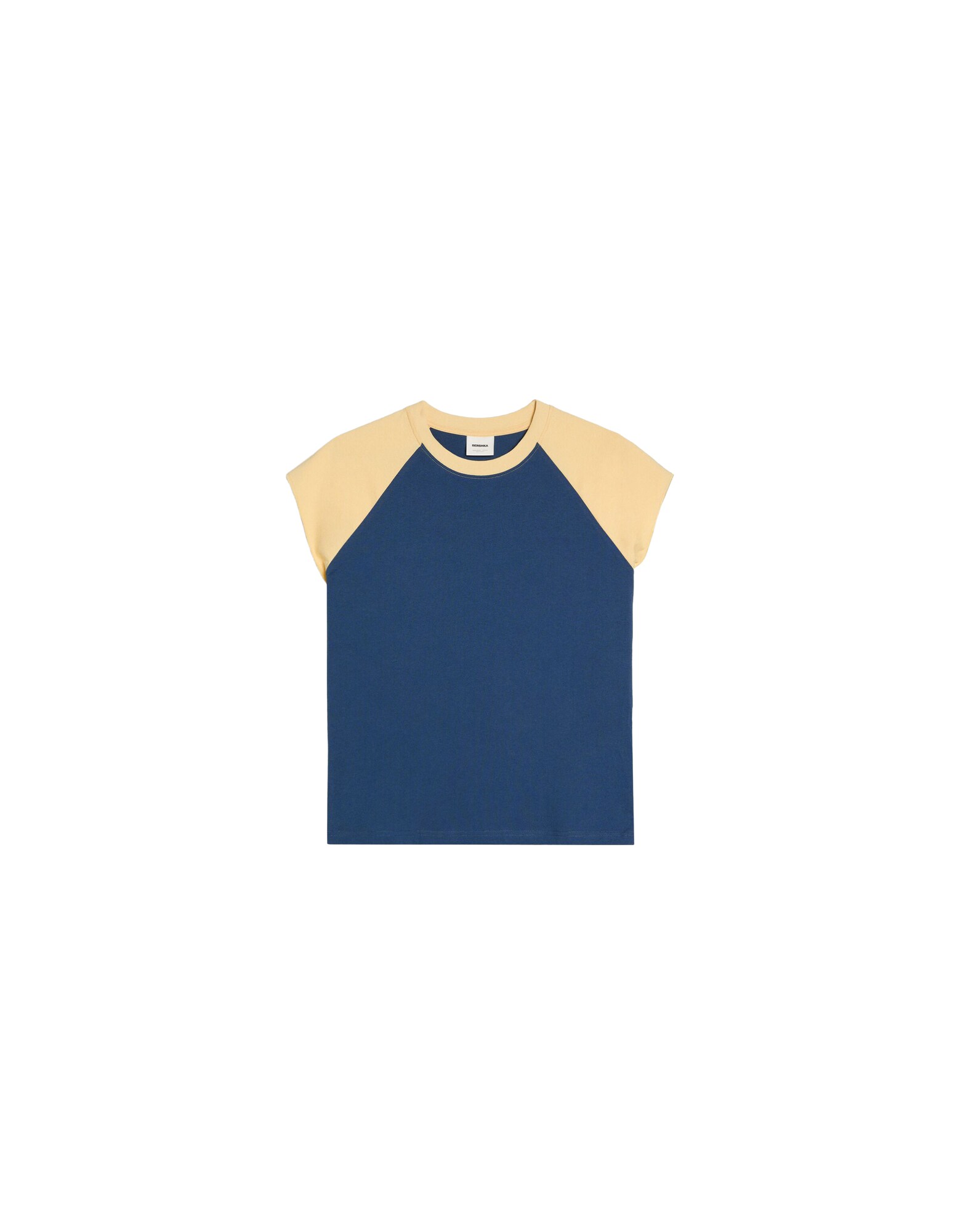 Bershka Tricou albastru gențiană / portocaliu piersică