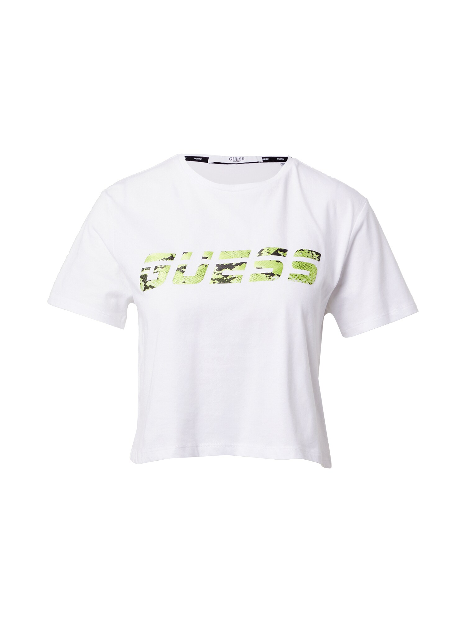 GUESS Sportiniai marškinėliai  juoda / balkšva / šviesiai žalia