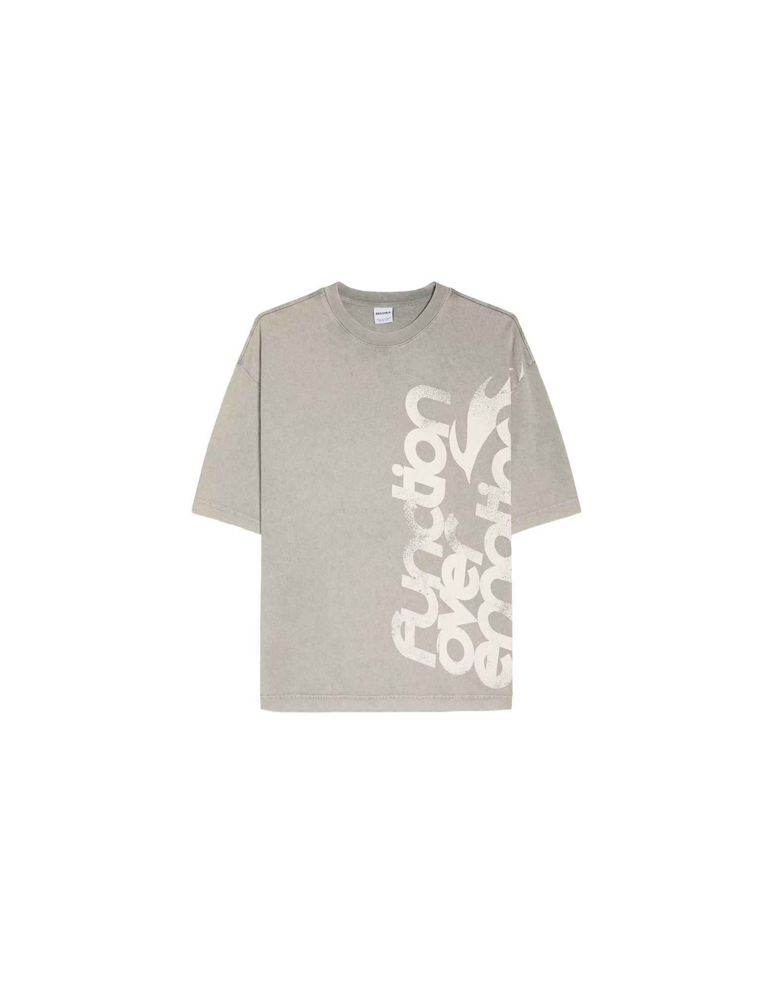 Bershka Tricou ecru / gri amestecat