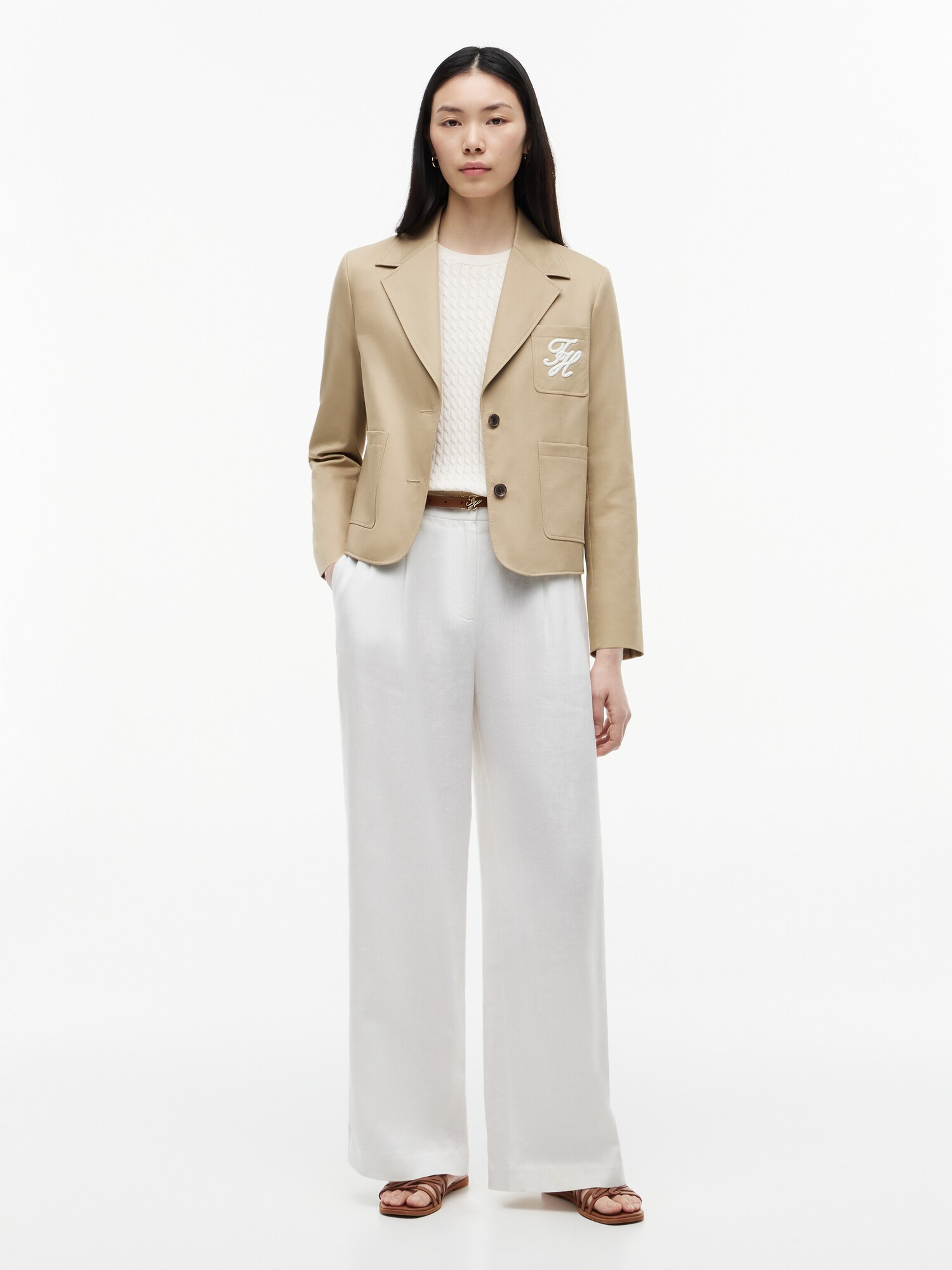 TOMMY HILFIGER Blazer  beige / blanco – imagen 4