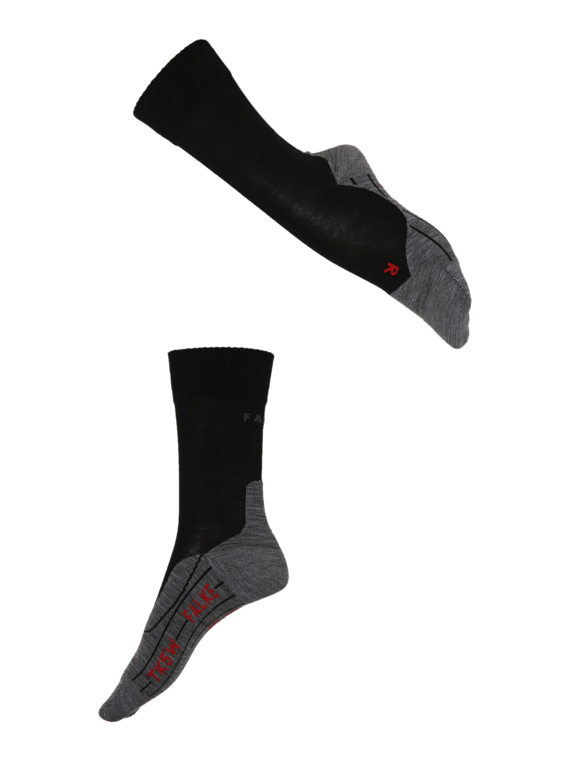 FALKE Sportsockor gråmelerad / röd strumpor dam