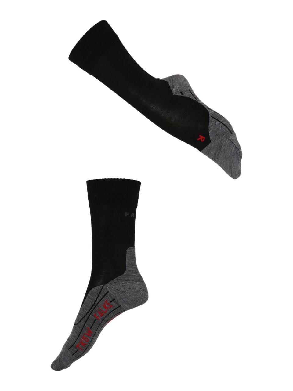 Sportsockor gråmelerad / röd