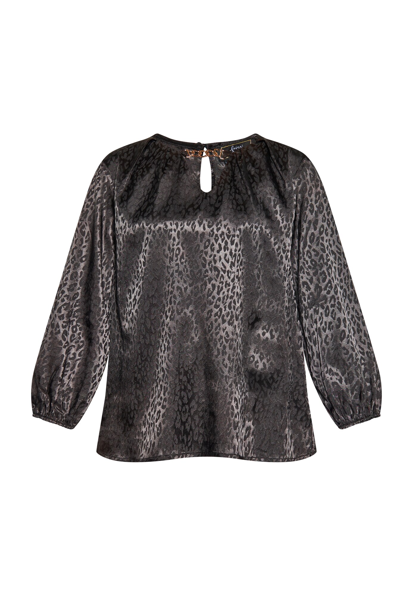 Faina Blusa gris oscuro / negro