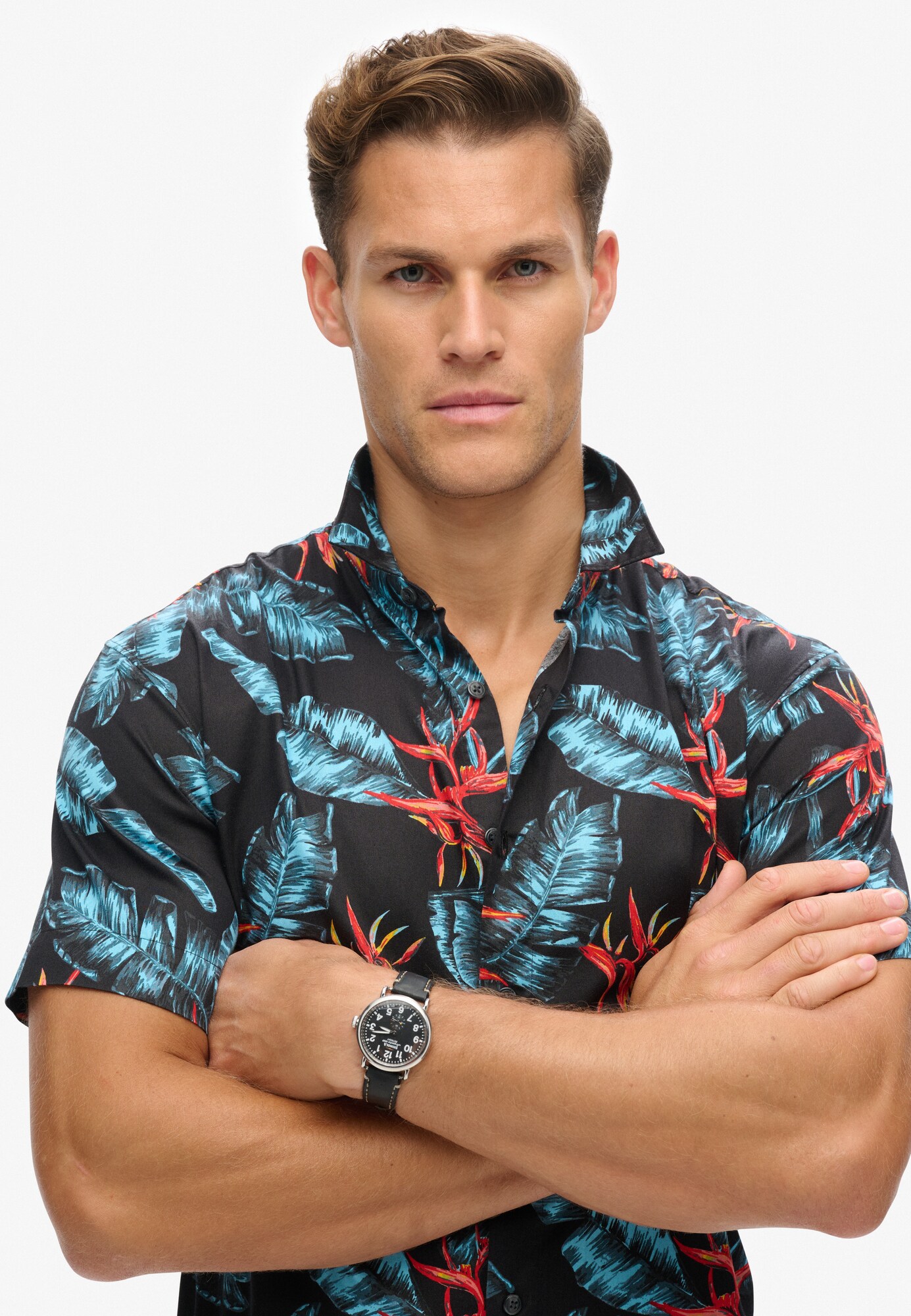 Superdry & Co Košeľa tyrkysová / modrosivá / oranžovo červená / čierna (obrázok 6)