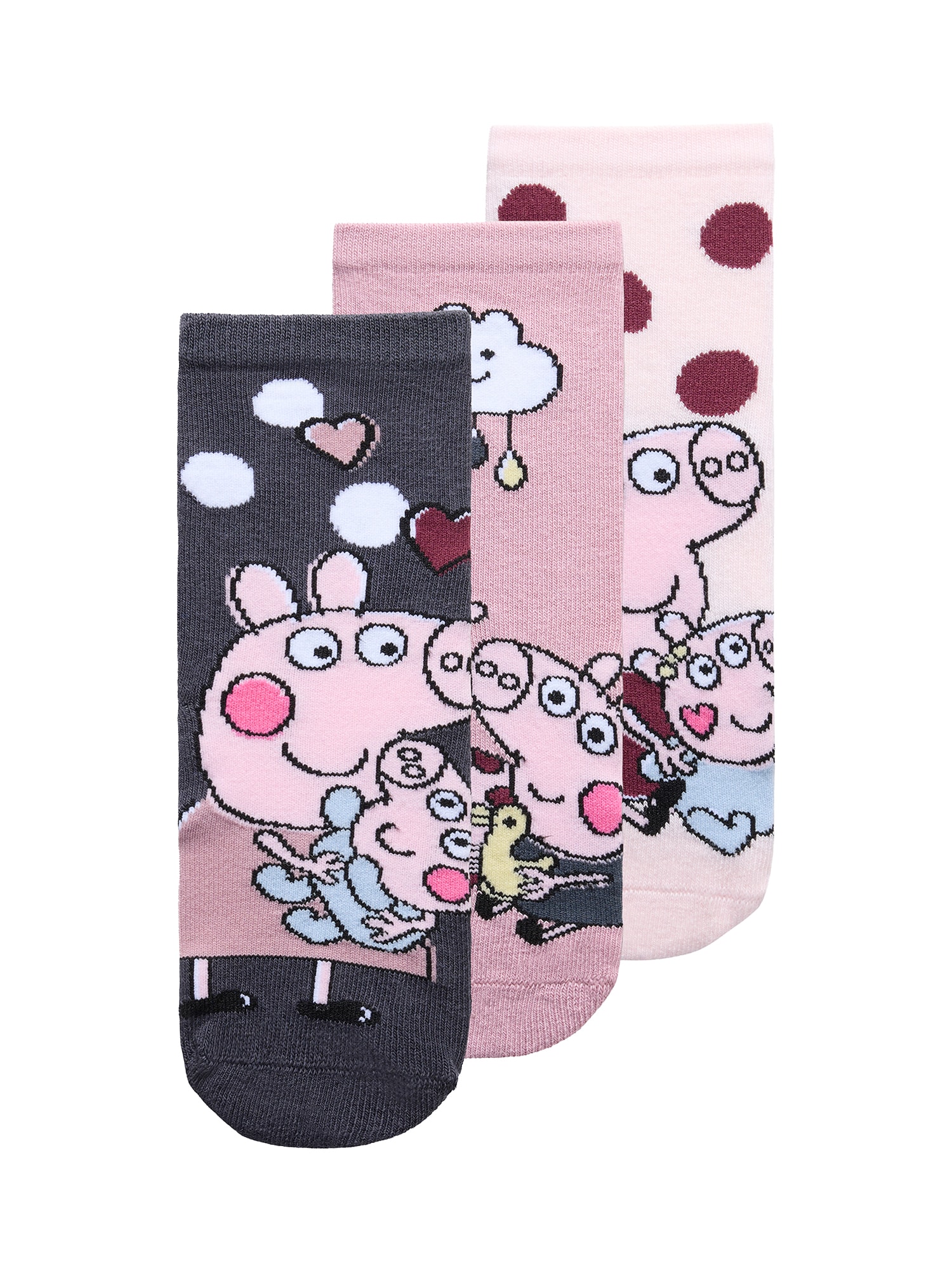NAME IT Șosete NMFAmusa Peppa albastru noapte / roz / roz pastel / roșu carmin