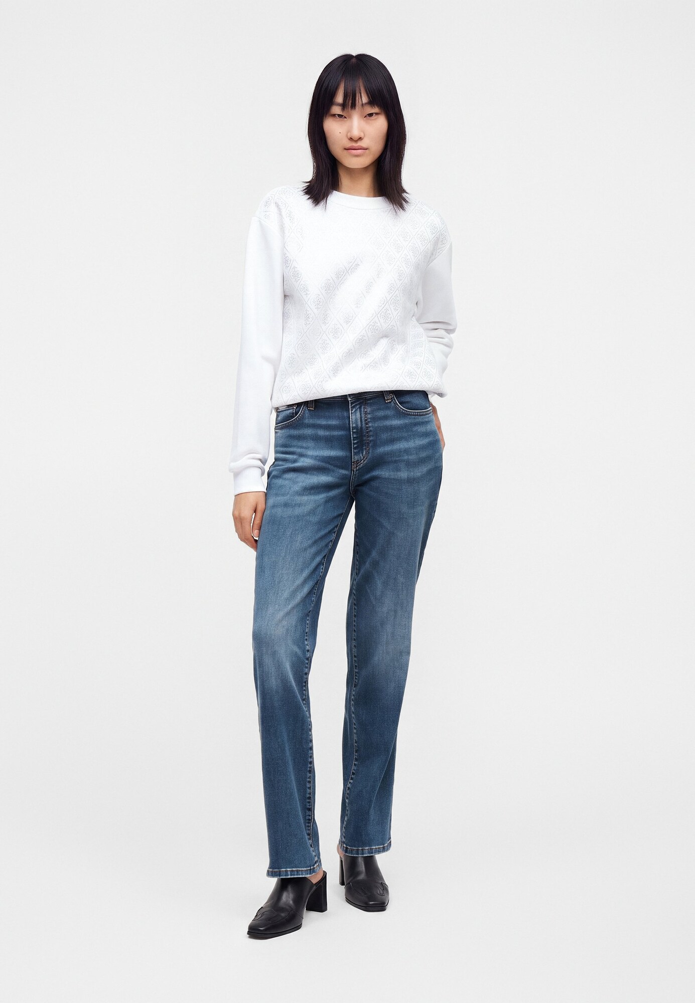 GUESS Sudadera  blanco – imagen 4