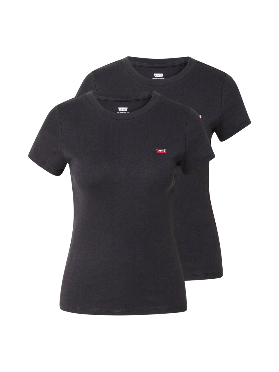 T-shirt 'Essential Tee (2-Pack)' röd / svart