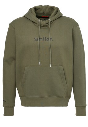 smiler. Sweatshirt ‘Happy’ Olijfgroen / Zwart