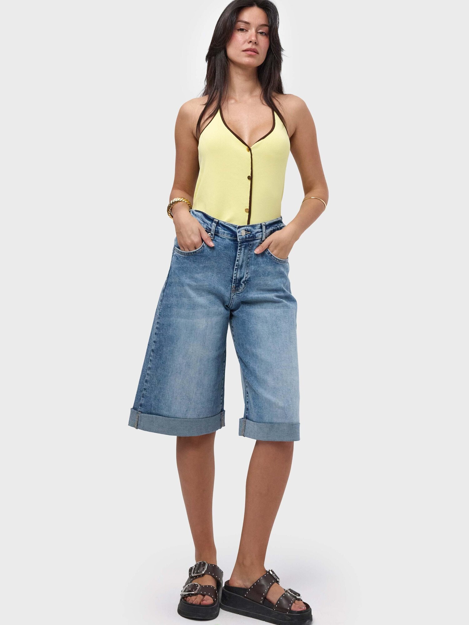 It's Basic Its Basic Jeans Elasticated Bermuda Denim Short