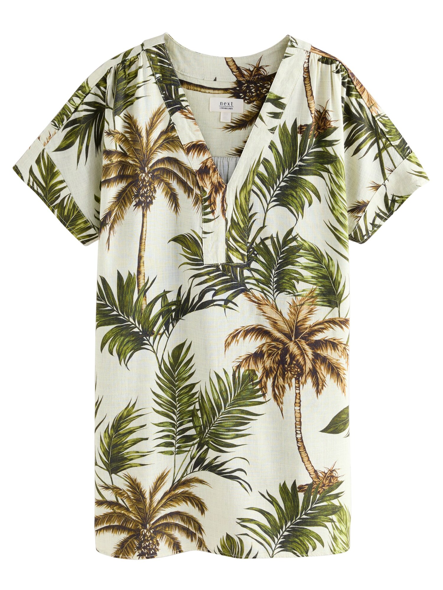 Next Nyári ruhák 'Kaftan'  olíva / fenyő / piszkosfehér akciós termékkép 1