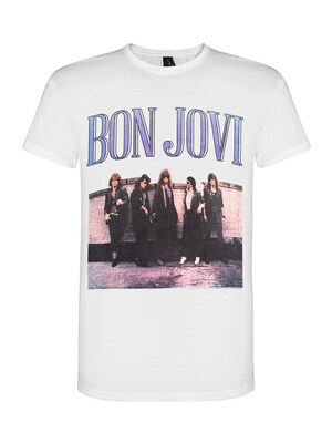 Bon Jovi Camiseta 'Bon Jovi Band Cracked T-Shirt'  blanco