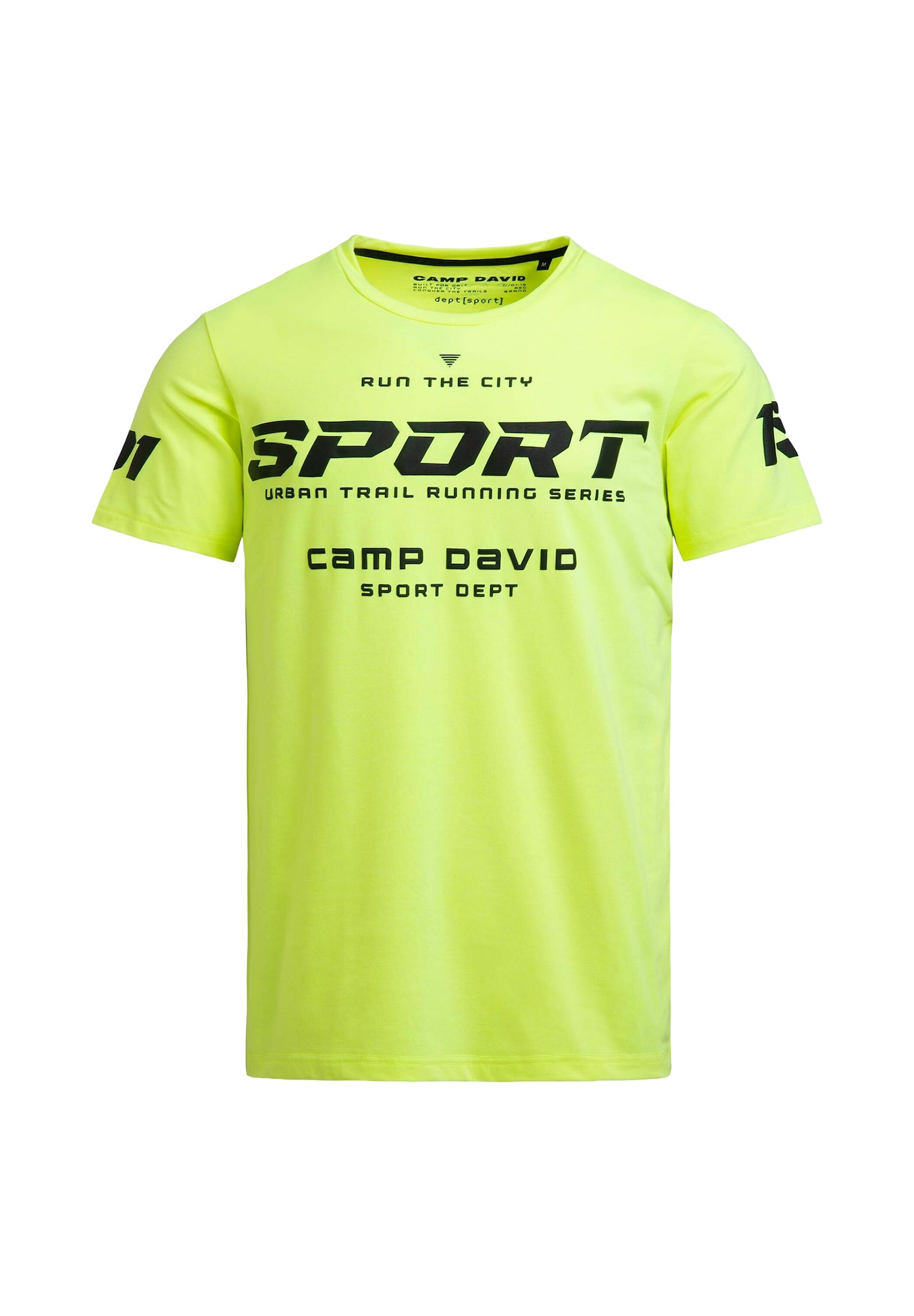 CAMP DAVID Tricou galben neon / negru