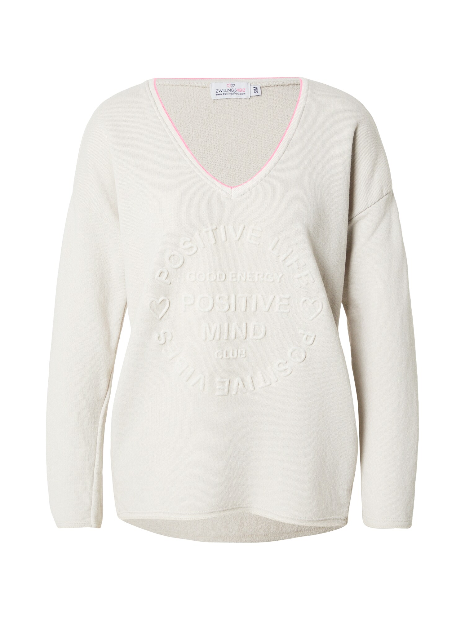 Zwillingsherz Bluză de molton Positive Mind  bej deschis
