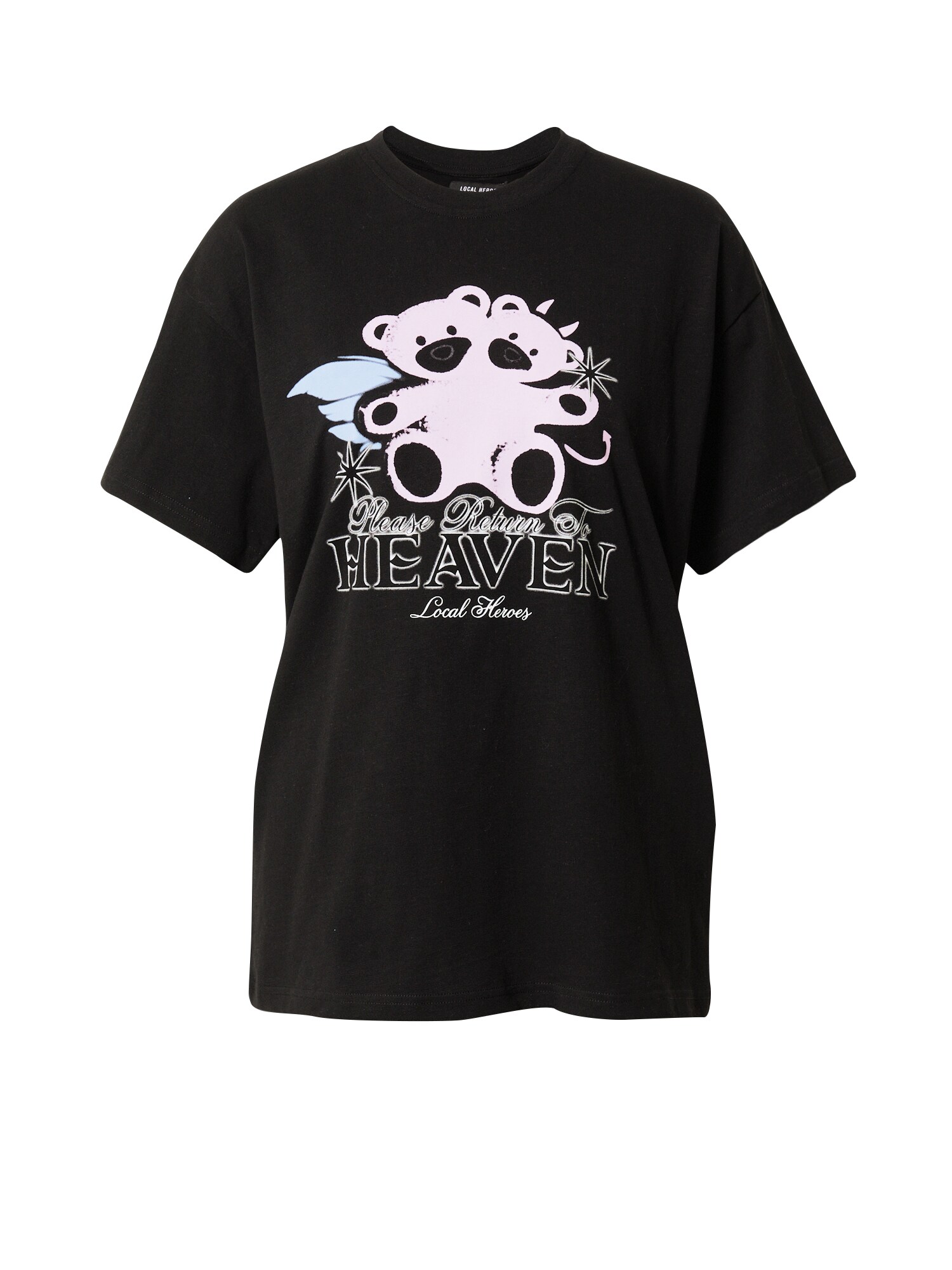 LOCAL HEROES Tricou RETURN TO HEAVEN  albastru deschis / negru / alb