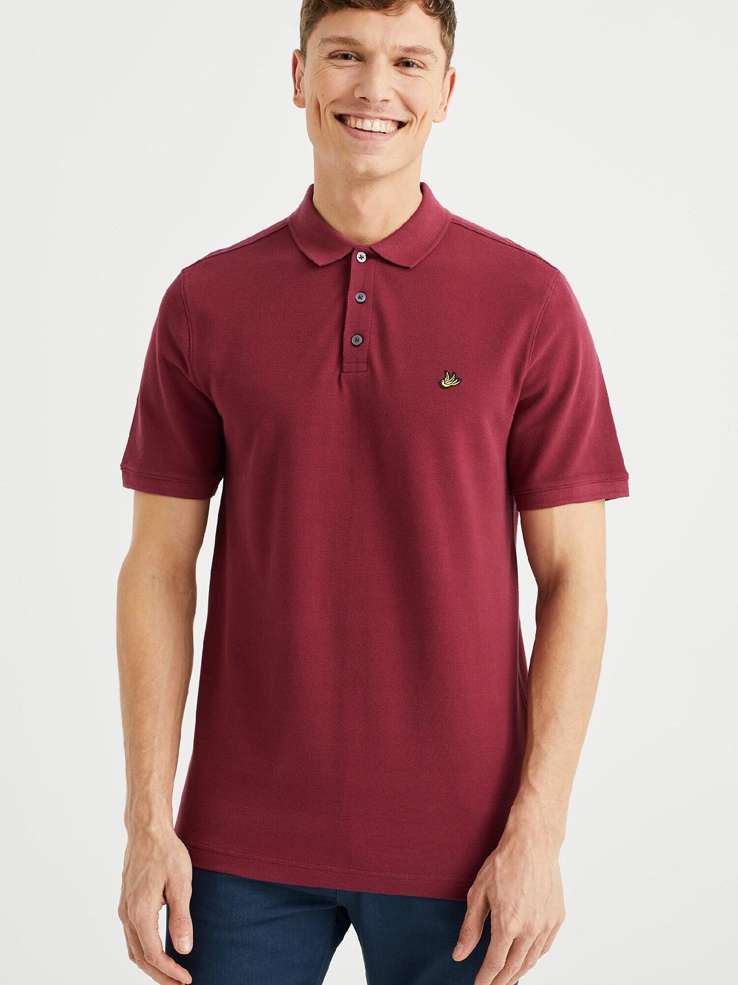 WE Fashion Póló  sárga / borvörös / fekete termék 2. képe