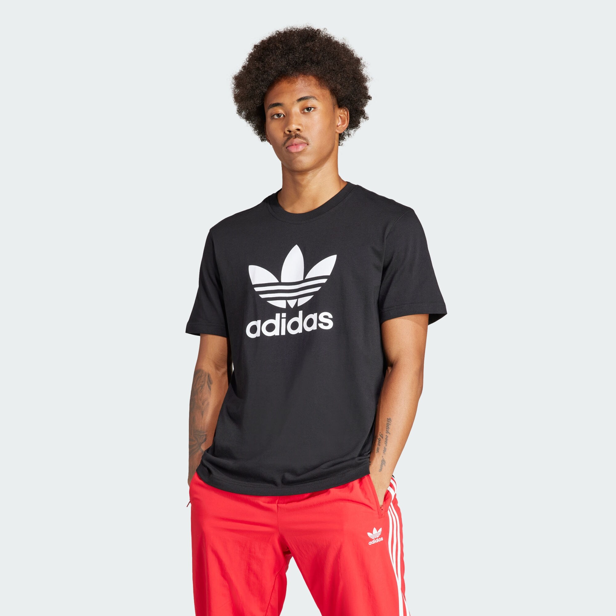 ADIDAS ORIGINALS Póló 'Adicolor Trefoil'  fekete / fehér termék 2. képe