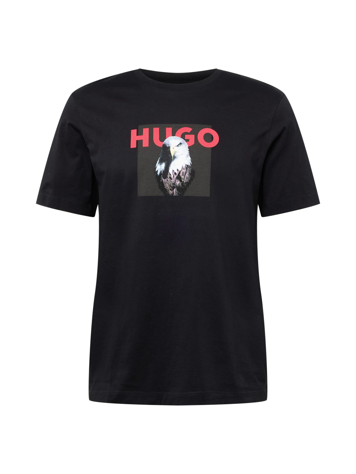 HUGO T-Shirt ''''Dhynx'''' schwarz / knallrot / wei / dunkelgrau