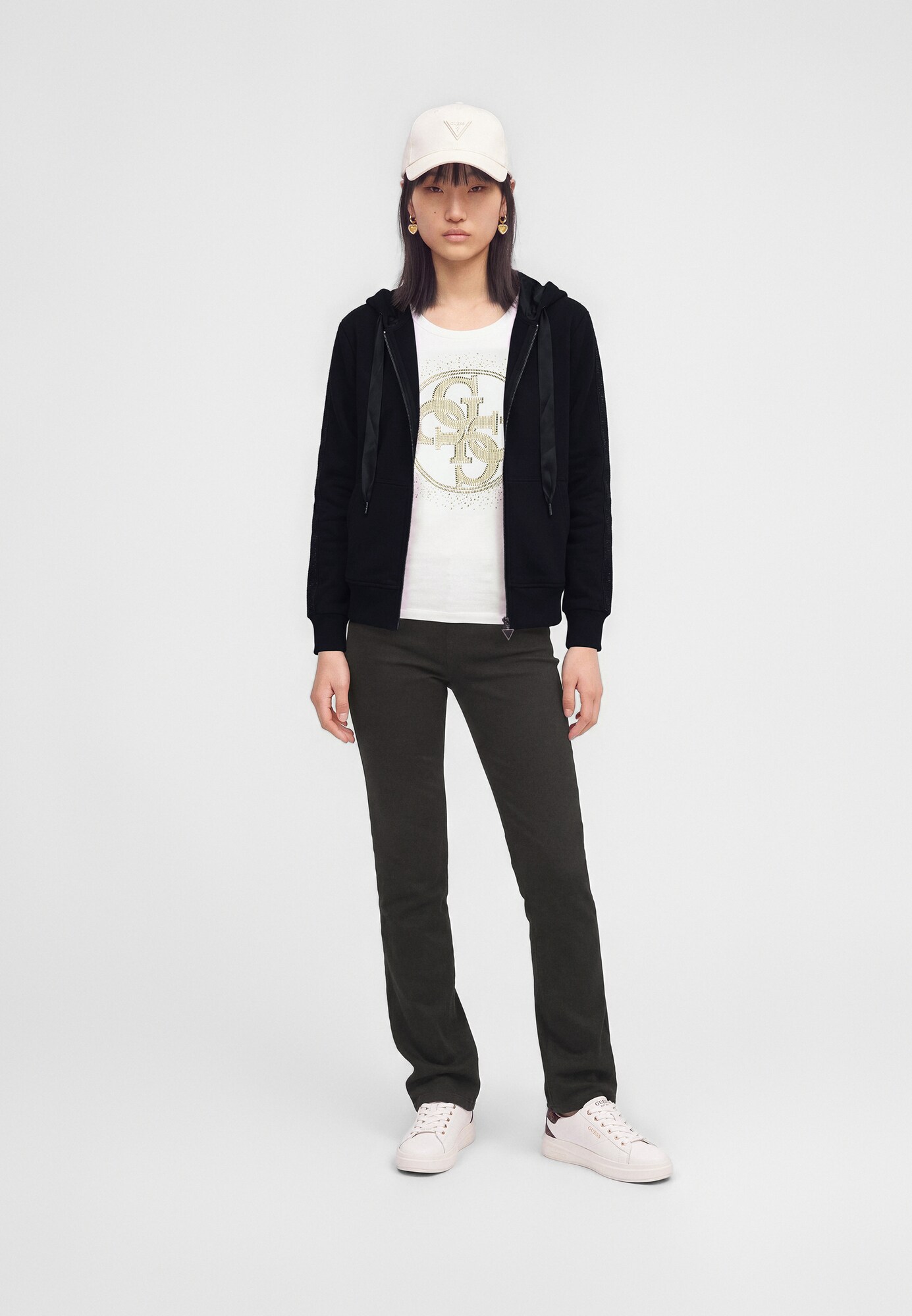 GUESS Sudadera con cremallera 'VICTOIRE'  negro – imagen 2