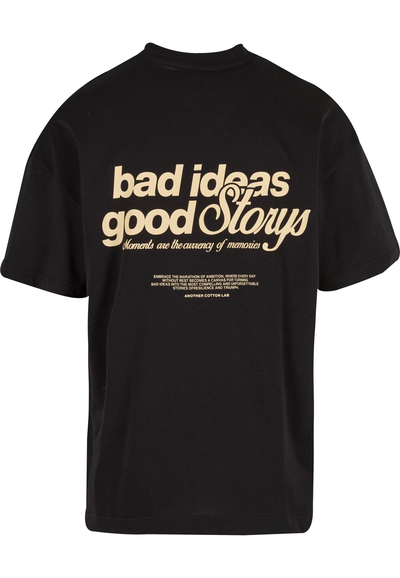Another Cotton Lab Póló 'Bad Ideas Good Storys'  krém / fekete termék 2. képe