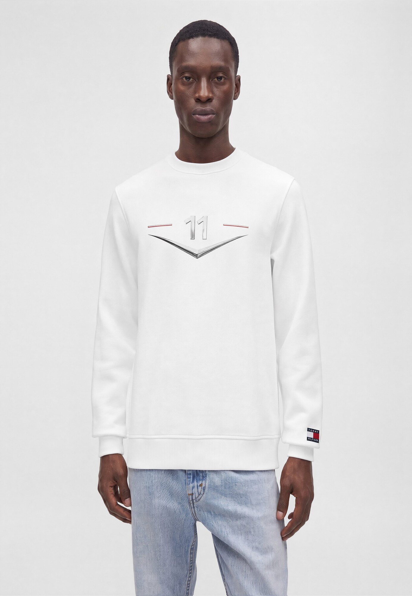 TOMMY HILFIGER Sudadera 'TH X CF1'  rojo vivo / negro / blanco – imagen 4