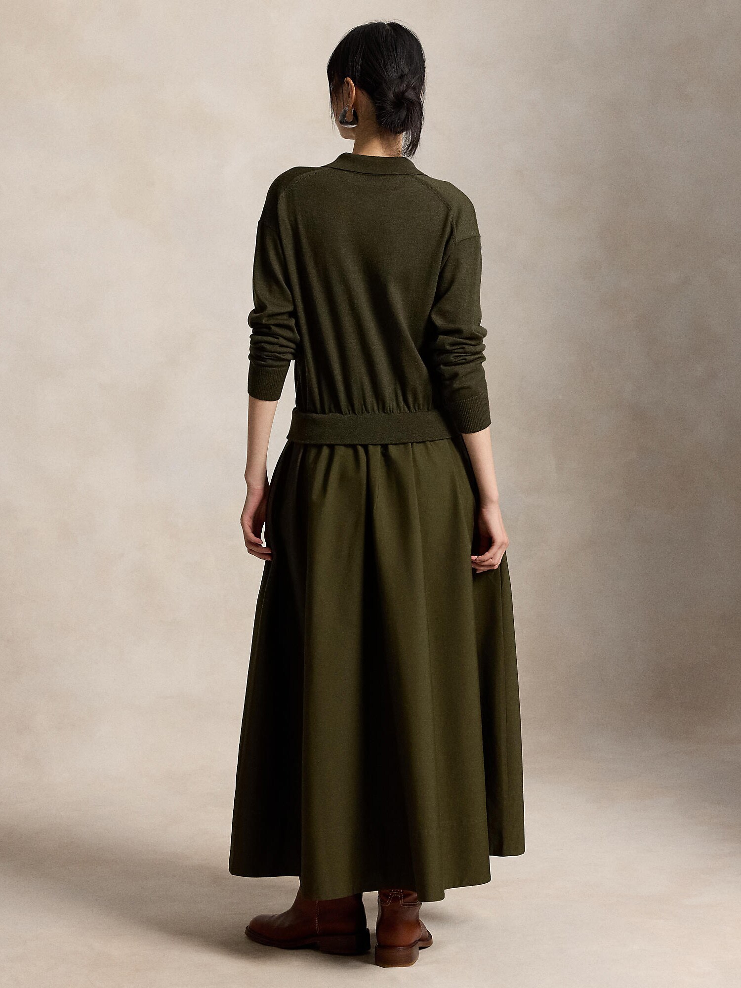 Polo Ralph Lauren Vestido de punto oliva – imagen 3
