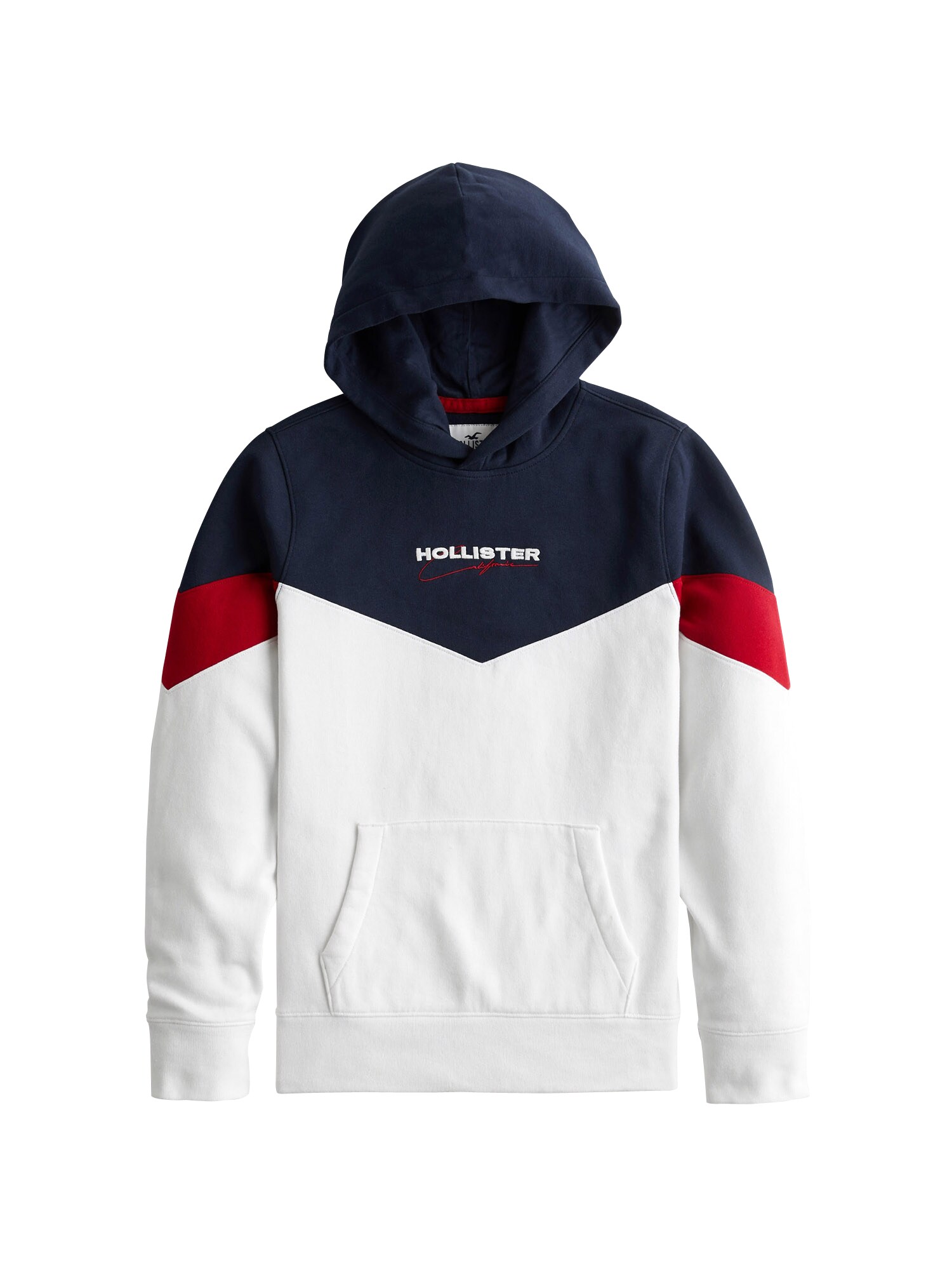 HOLLISTER Megztinis be užsegimo  tamsiai mėlyna / balkšva / raudona