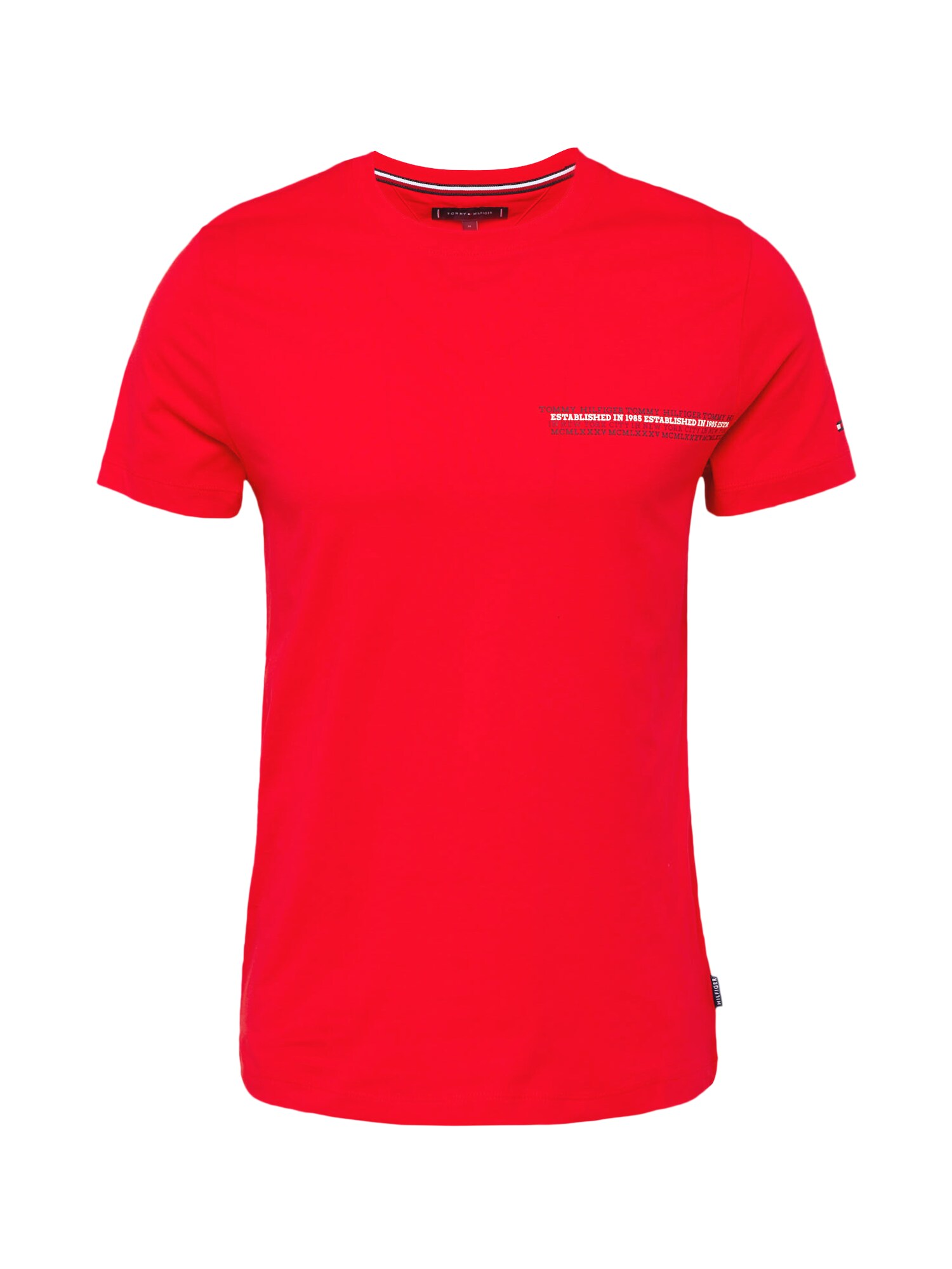 TOMMY HILFIGER Tričko  červená / čierna / biela