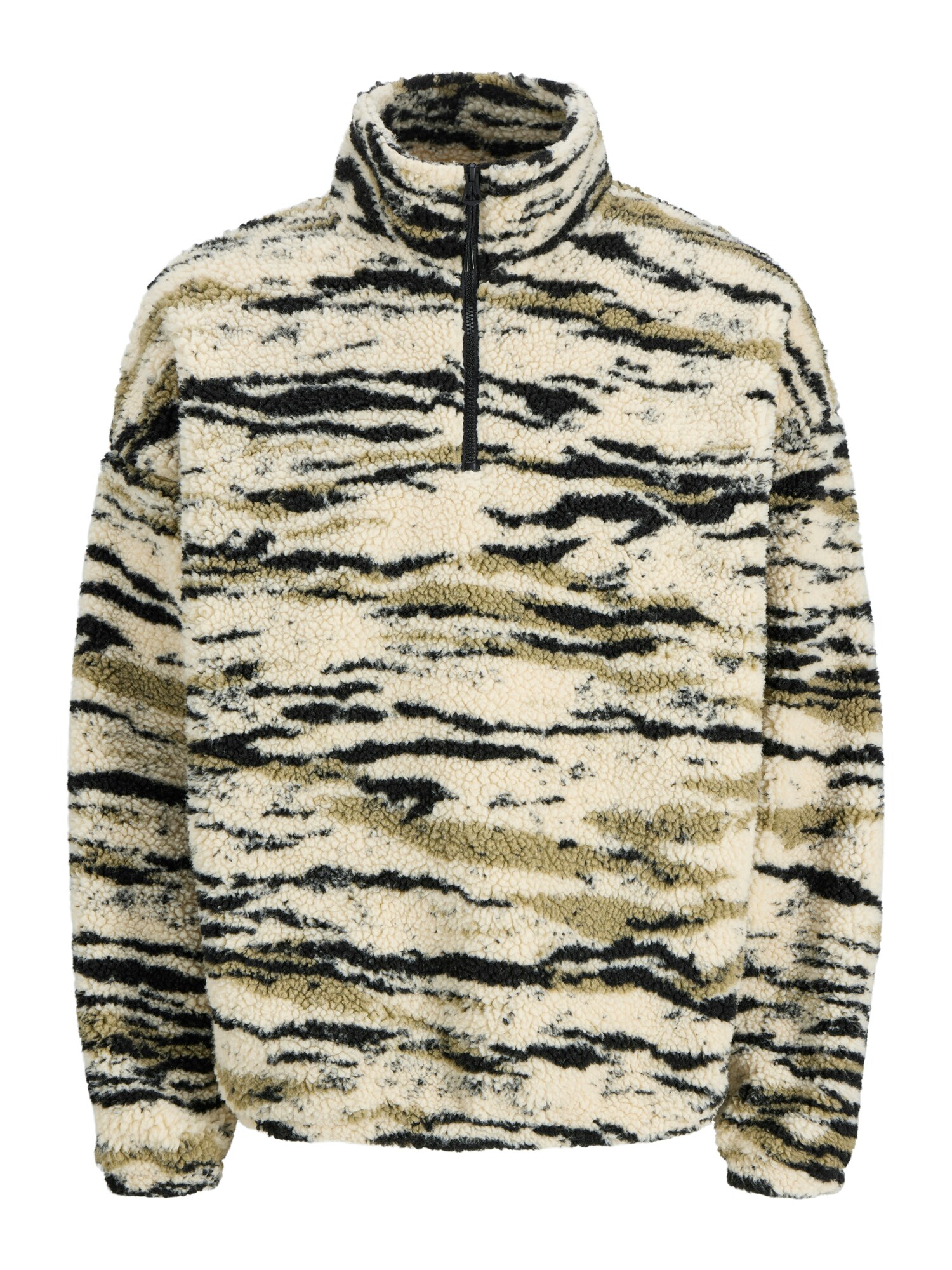 JACK & JONES Pulover  crem / kaki / negru