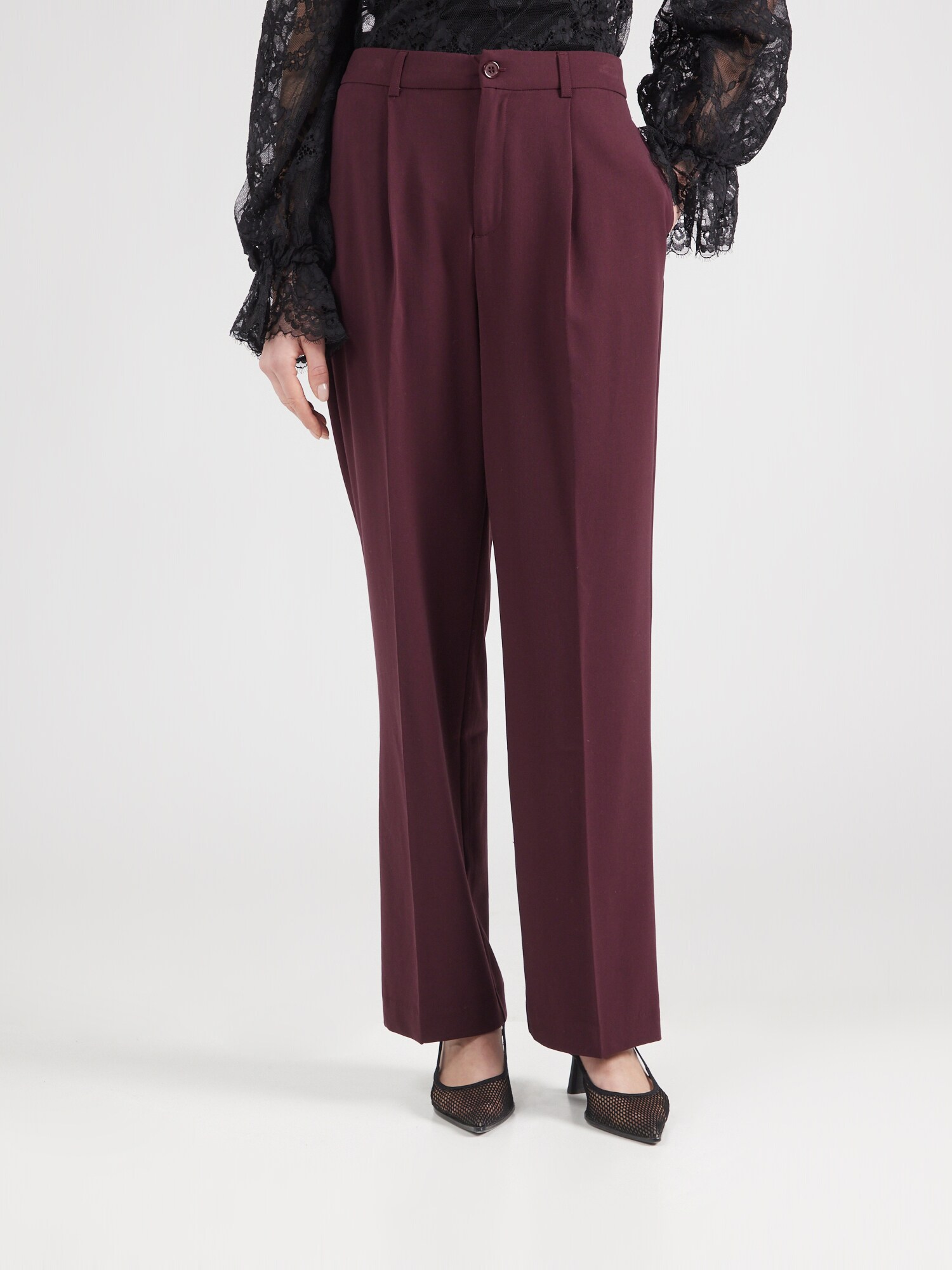Gina Tricot Élére vasalt nadrágok  burgundi vörös termék 2. képe