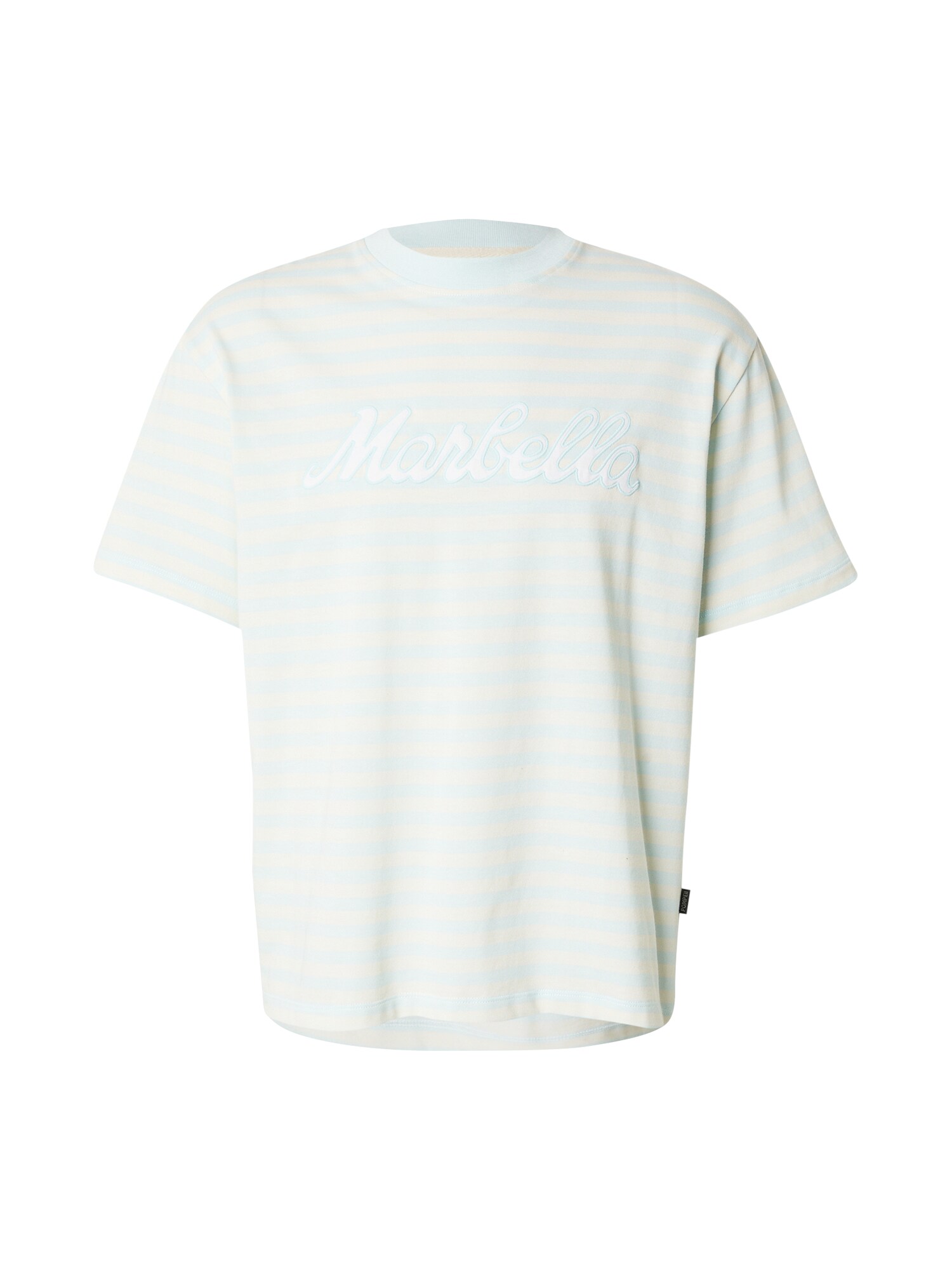 POMPEII Tricou 'Marbella'  azuriu / alb lână