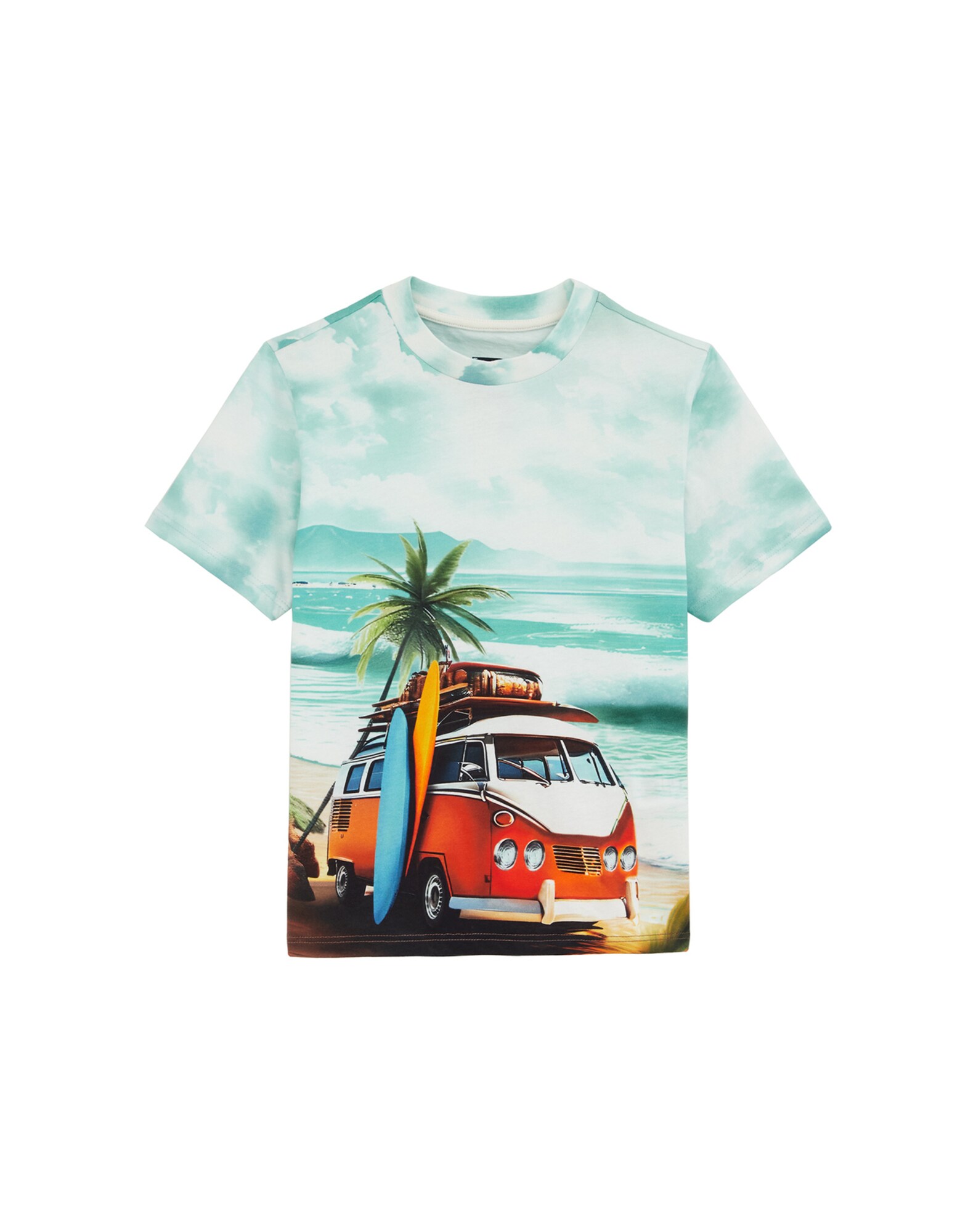 WE Fashion Póló  világoskék / sötétzöld / piros akciós termékkép 1