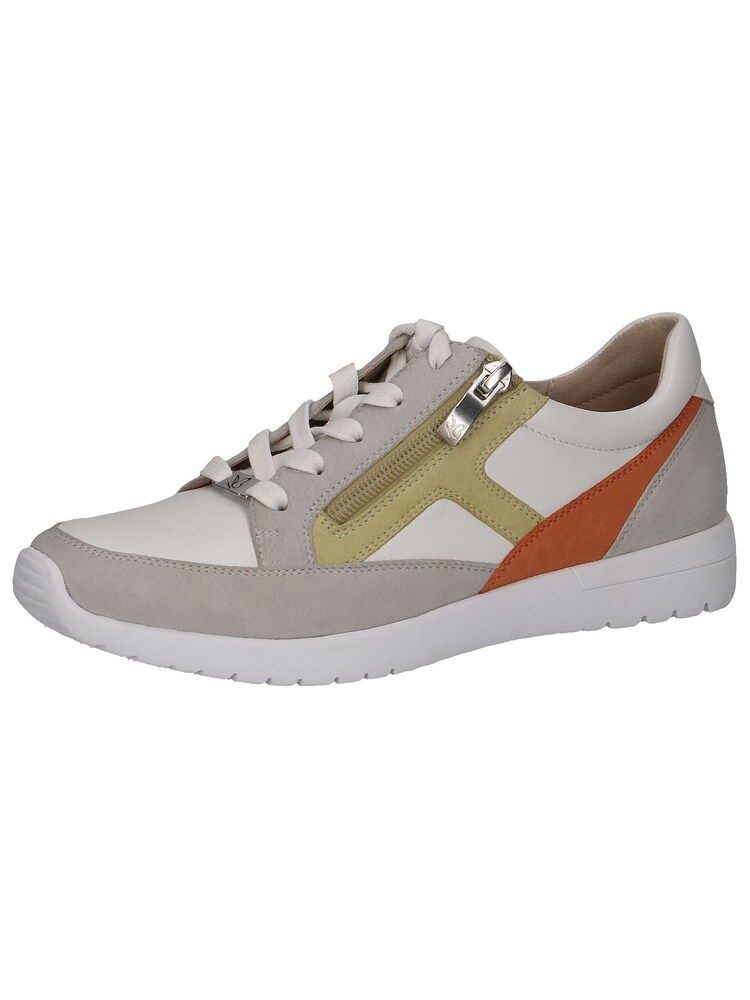 CAPRICE Sneaker Damen Größe 38 senf / stone / orangerot / naturweiß